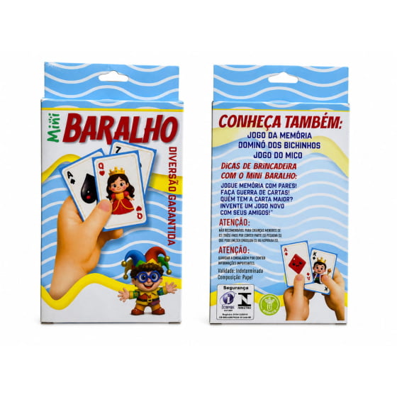 Jogo Mini Baralho com 54 Cartas