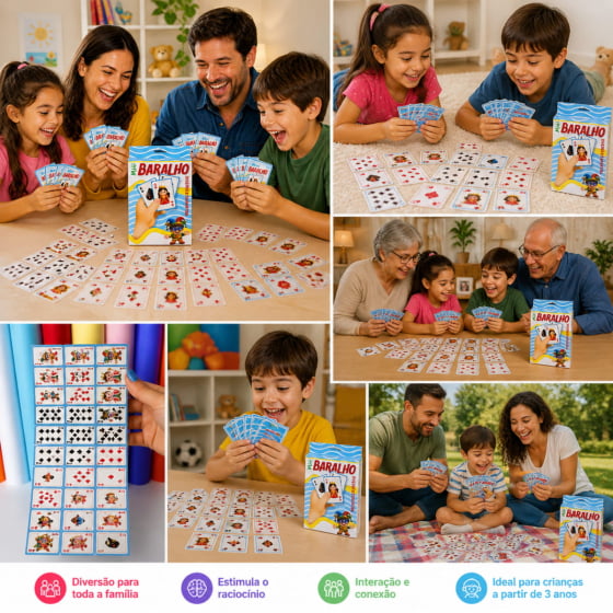 Jogo Mini Baralho com 54 Cartas