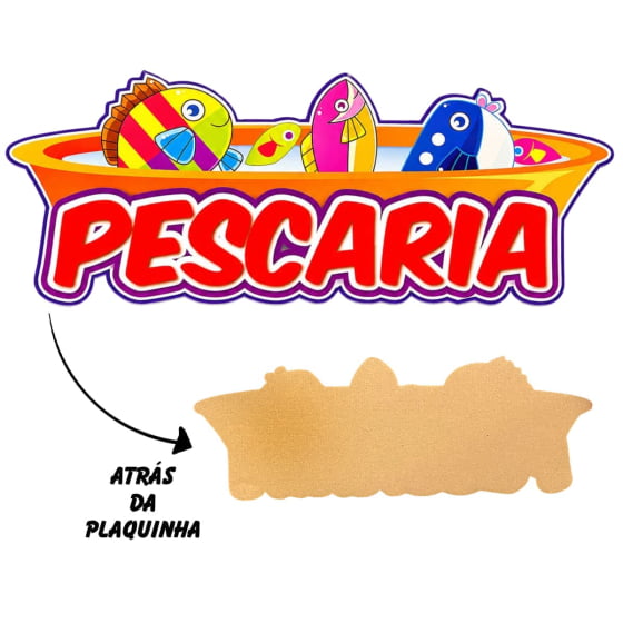 Kit 1 Plaquinha Pescaria e 10 Peixinhos Festa Junina