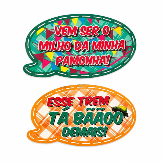 Painel Foto Barraca do Beijo Festa Junina com 2 Plaquinhas