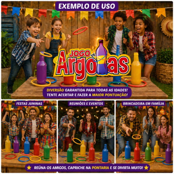 Plaquinha Decorativa Jogo de Argolas