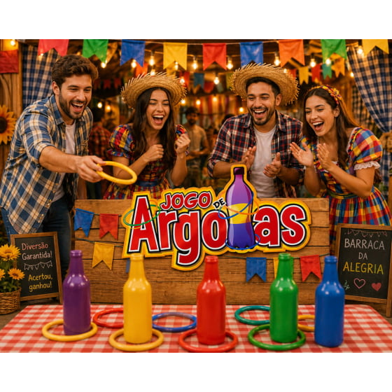 Plaquinha Decorativa Jogo de Argolas