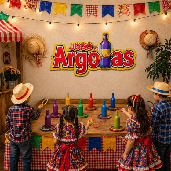 Plaquinha Decorativa Jogo de Argolas