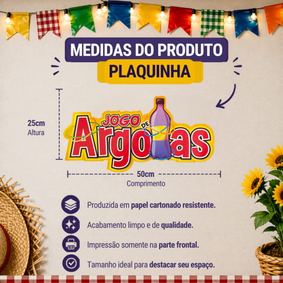 Plaquinha Decorativa Jogo de Argolas