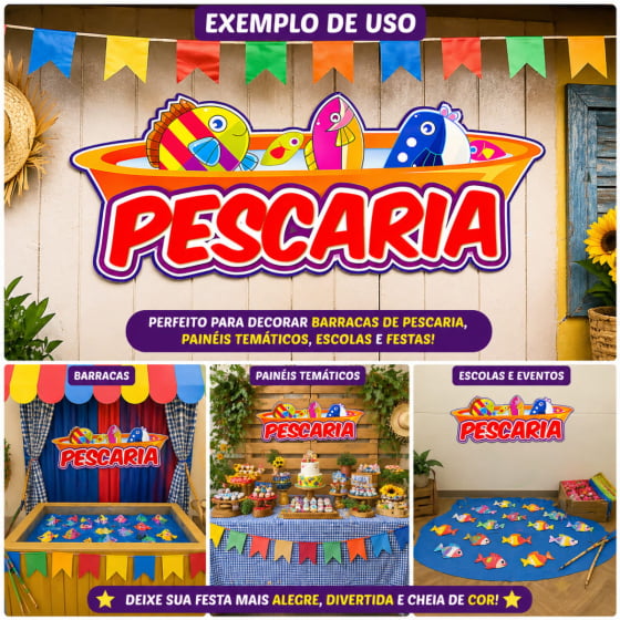 Plaquinha Informativa Pescaria Festa Junina