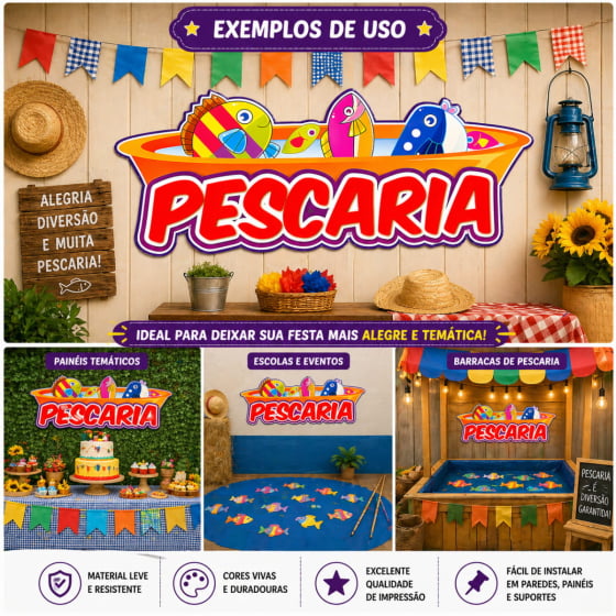 Plaquinha Informativa Pescaria Festa Junina