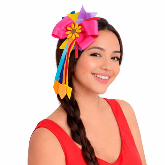 Acessório Laço Junino com Grampo Festa Junina