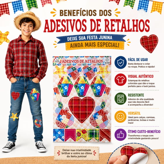 Adesivo Retalhos Coloridos Festa Junina