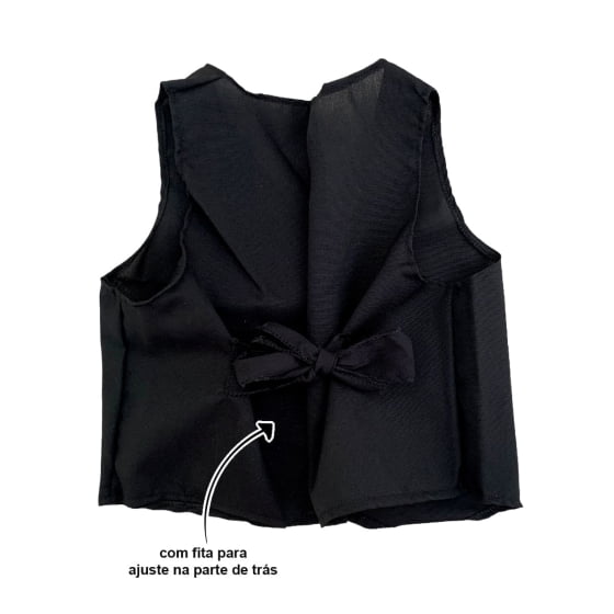 Colete Preto Festa Junina Traje Caipira Junino Infantil