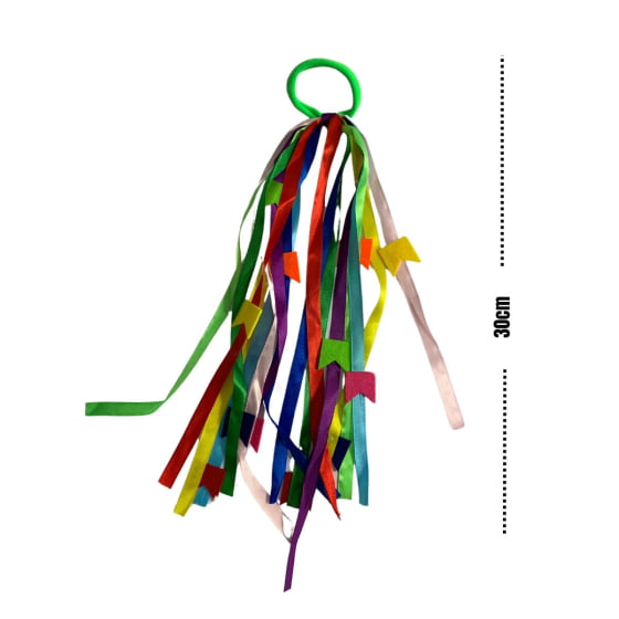 Elástico de Cabelo com Tiras Coloridas Festa Junina