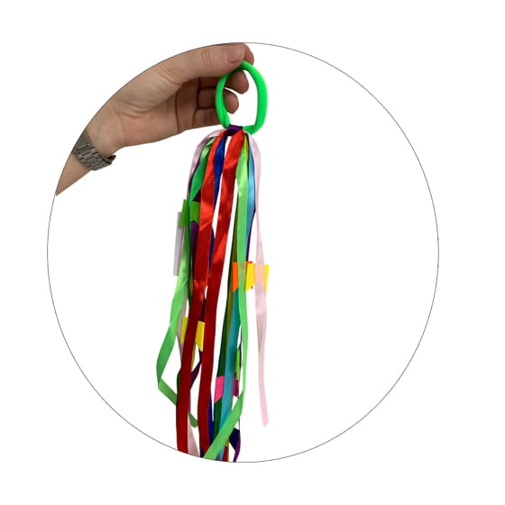 Elástico de Cabelo com Tiras Coloridas Festa Junina