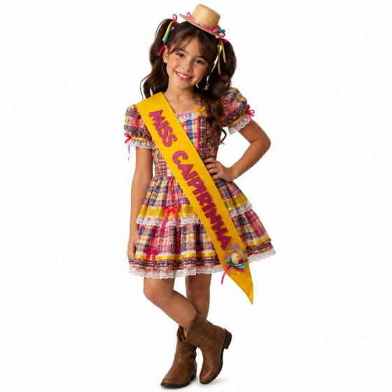 Faixa de Miss Caipirinha Acessório Quadrilha Festa Junina