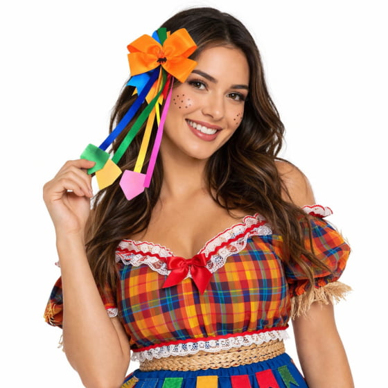 Acessório Laço Junino com Grampo Festa Junina