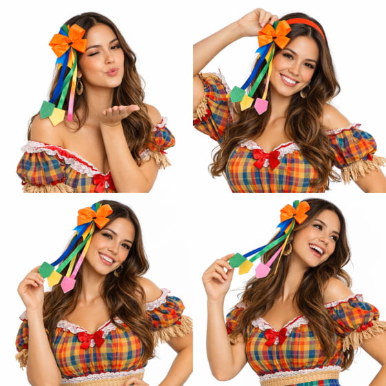 Acessório Laço Junino com Grampo Festa Junina