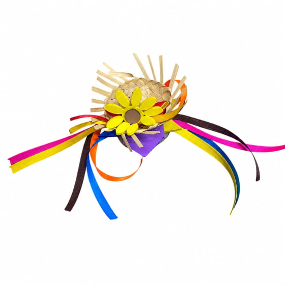 Mini Chapéu de Palha Baby com Grampo