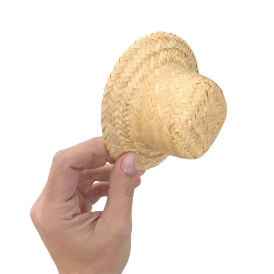 Mini Chapéu de Palha Natural Boneca Liso Festa Junina