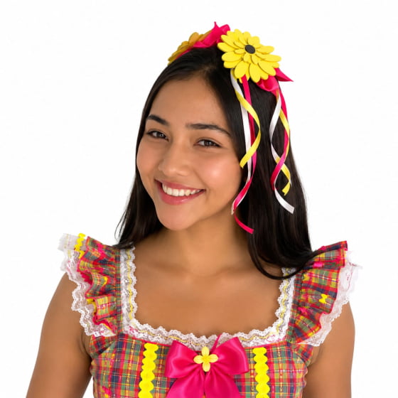 Tiara Laço Girassol Festa Junina
