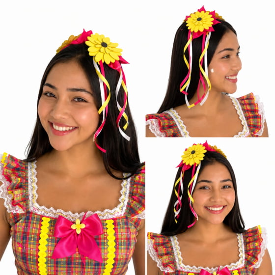 Tiara Laço Girassol Festa Junina