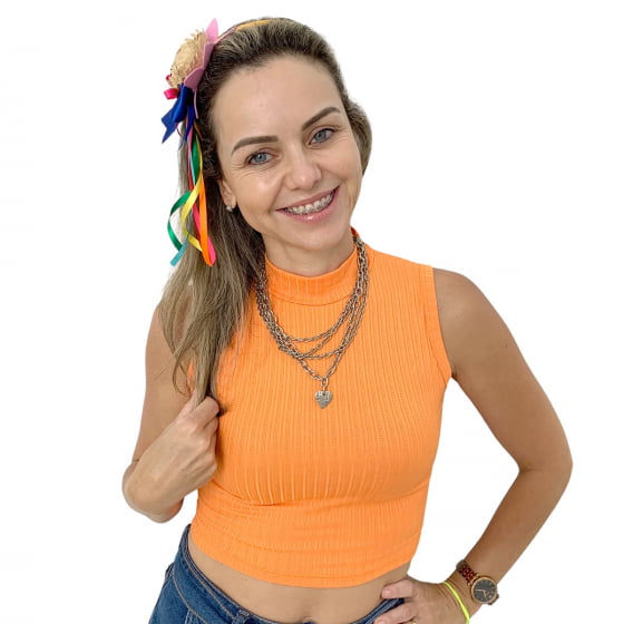 Tiara Mini Chapéu de Palha Acessório Arraiá Festa junina