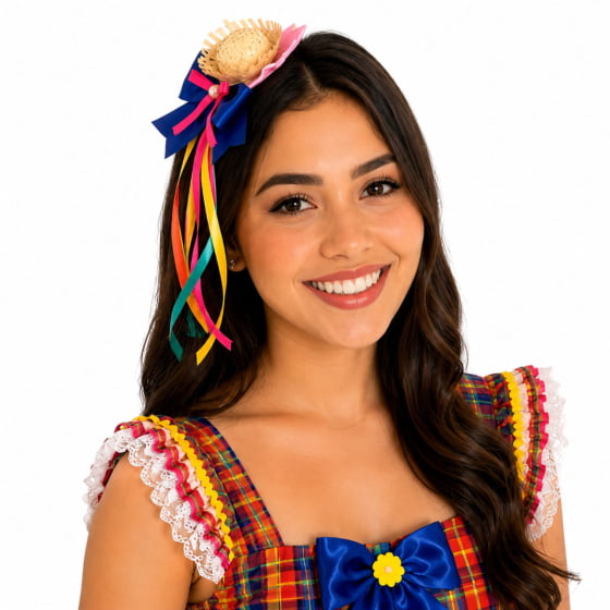 Tiara Mini Chapéu de Palha Acessório Festa Junina