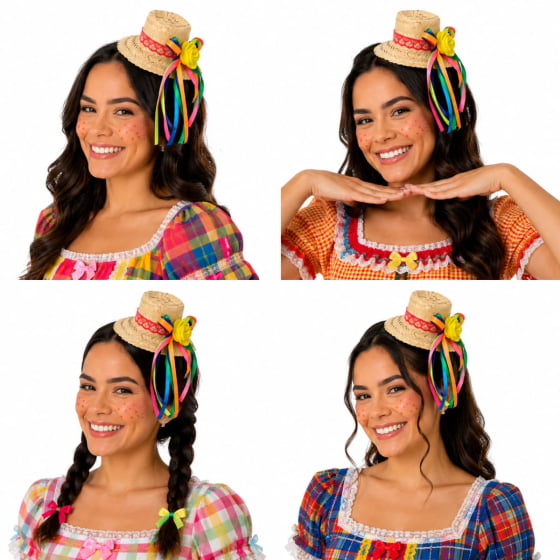 Tiara Primavera Acessório de Festa Junina Arraiá