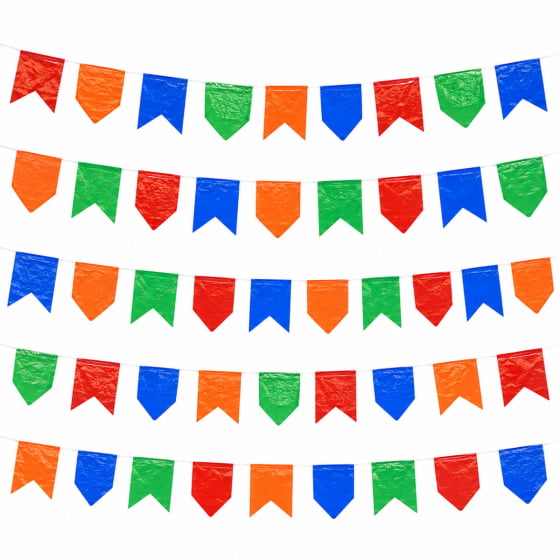 Bandeirão Junino de Plástico Decoração Festa Junina - 10 metros