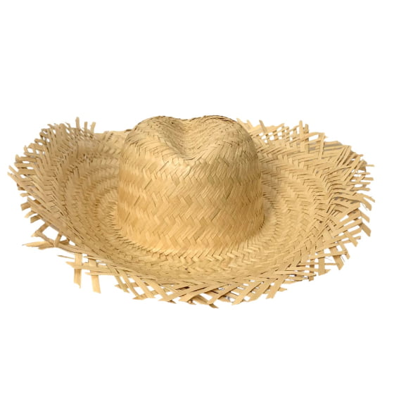 Chapéu De Palha Desfiado Infantil Festa Junina Kit Com 3 Un