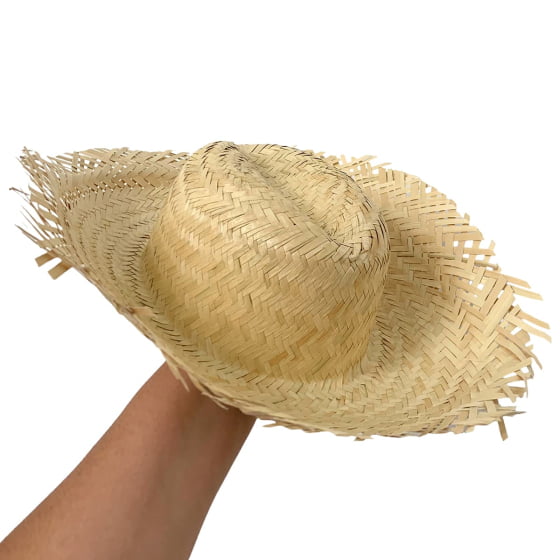 Chapéu De Palha Desfiado Infantil Festa Junina Kit Com 3 Un