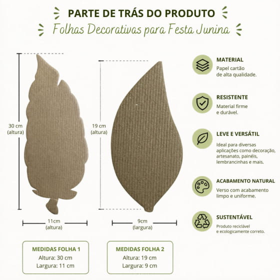Enfeite Folhas Pequenas - 4 unidades