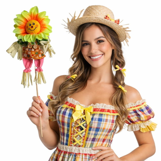 Enfeite Palito Espantalho Girassol Junino Enfeite Palito Espantalho Girassol Junino