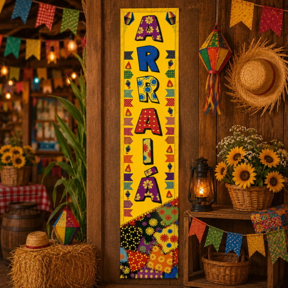 Faixa Decorativa Vertical Decoração de Parede Festa Junina