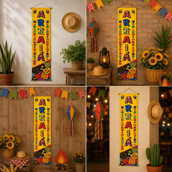 Faixa Decorativa Vertical Decoração de Parede Festa Junina