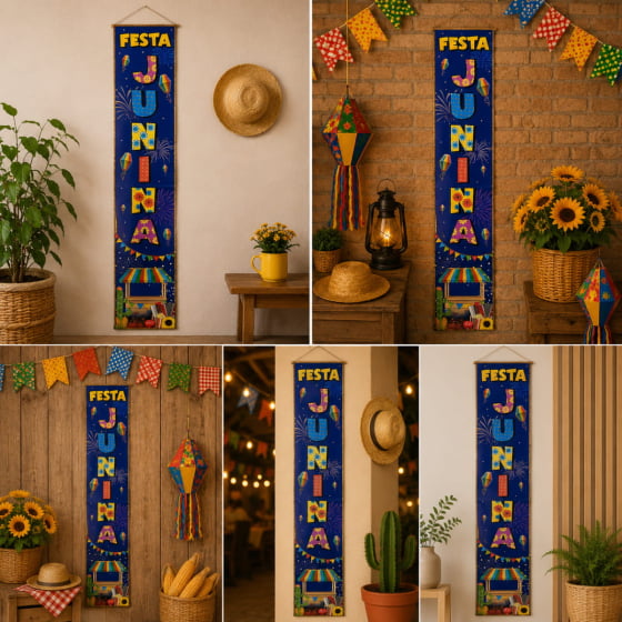 Faixa Decorativa Vertical Decoração de Parede Festa Junina