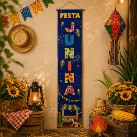 Faixa Decorativa Vertical Decoração de Parede Festa Junina