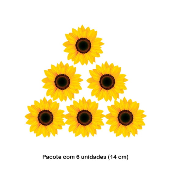 Girassol Pequeno para Decoração 14 cm - 6 unidades