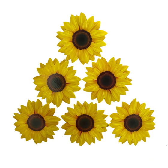 Girassol Pequeno para Decoração 14 cm - 6 unidades