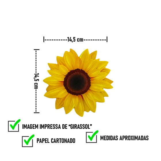 Girassol Pequeno para Decoração 14 cm - 6 unidades