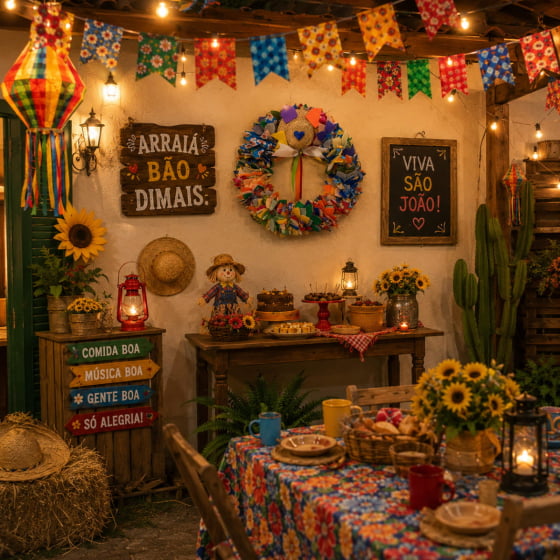 Guirlanda Decorativa Color Decoração de Festa Junina Arraiá