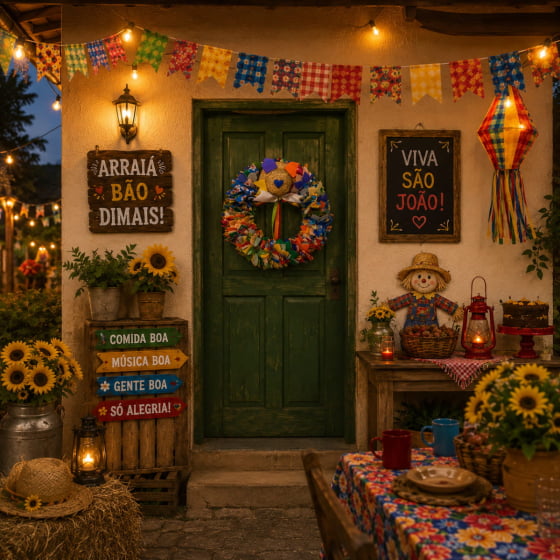 Guirlanda Decorativa Color Decoração de Festa Junina Arraiá