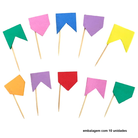 Kit 50 Palitinhos de Madeira em EVA Decoração Festa Junina