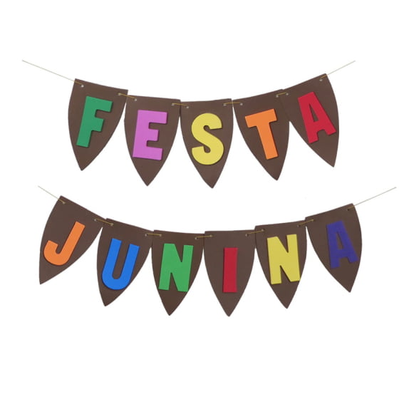 Kit Decoração De Festa Junina Flâmula Em Eva + Palitinhos