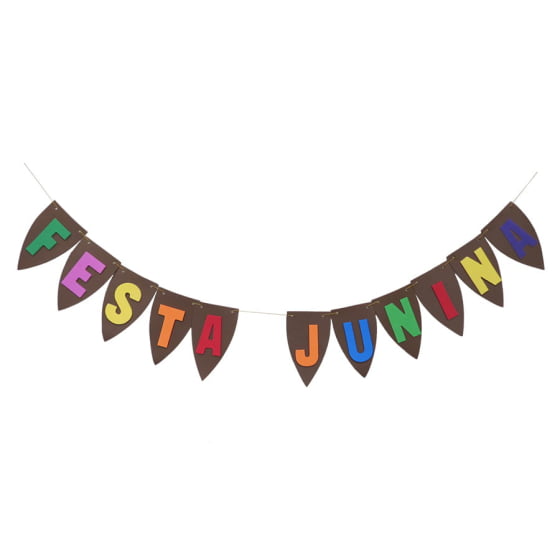 Kit Decoração De Festa Junina Flâmula Em Eva + Palitinhos