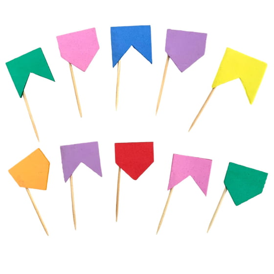 Kit Decoração De Festa Junina Flâmula Em Eva + Palitinhos
