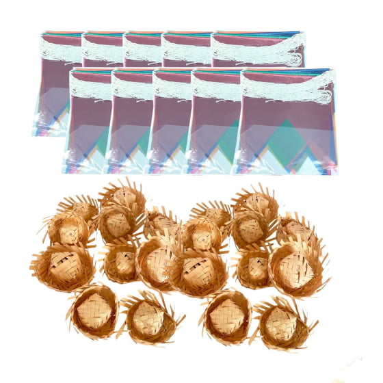 Kit Decoração Festa Junina Mini Chapéu e Bandeirinha Barato