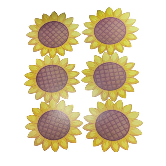 Kit Decorativo Girassol com 21 cm - 6 unidades