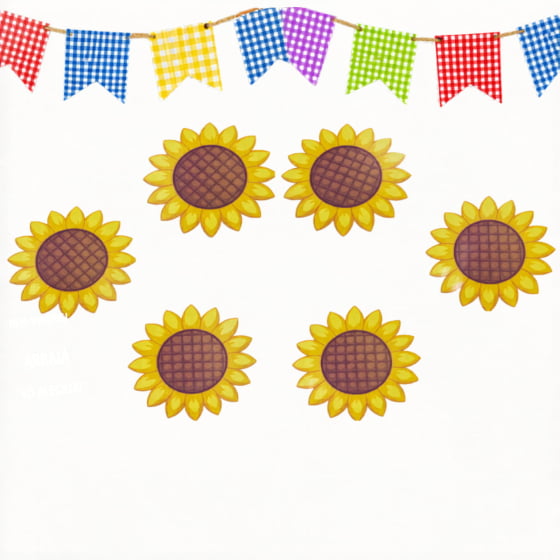 Kit Decorativo Girassol com 21 cm - 6 unidades
