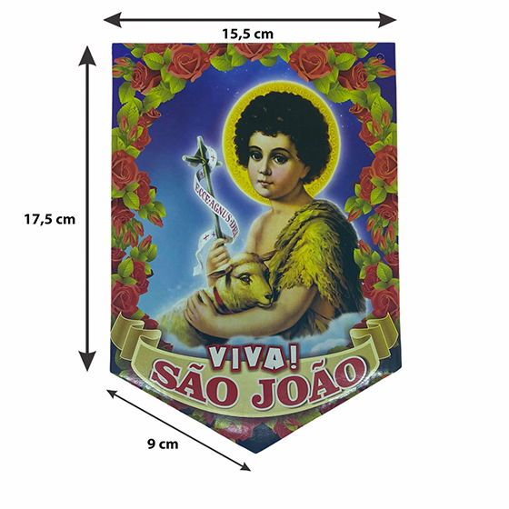 Kit Enfeite para Bandeirola 3 Santos Decoração de Festa Junina (1 Santo Antônio, 1 São João e 1 São Pedro)
