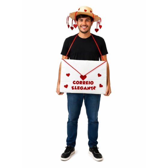 Kit Fantasia Correio Elegante Festa Junina (Chapéu + Envelope)
