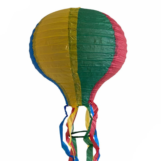 Lanterna Balão de Papel Colorida 35 cm Decoração de Festa Junina