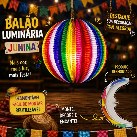 Lanterna Redonda de Papel Origami Colorida Decoração de Festas